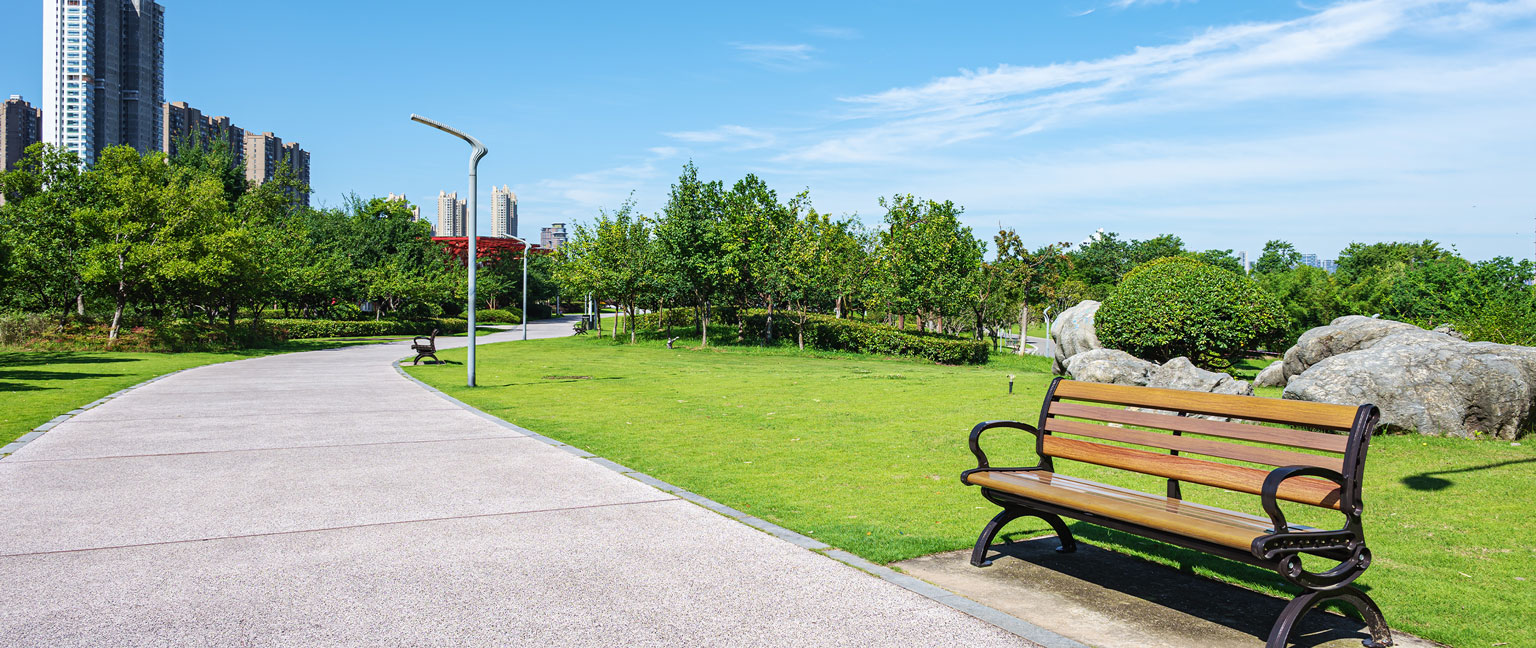 Professional solutions - Curved path through the beautiful city park (Compressed)