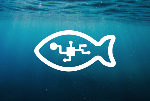 Fish Icon with circuit board